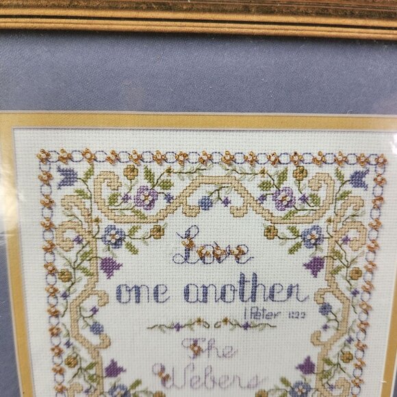Bucilla Love One Another Counted Cross Stitch Kit Wedding Personalize Beads New - Picture 3 of 9